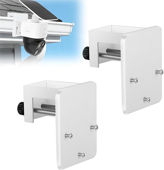 Eufy SoloCam S340/SoloCam E30 ile Uyumlu 2 Paket Oluk Montaj Braketi, Güneş Güvenlik Kamerası, PTZ Dome Kameralar için Matkap Kurulum Kamera Oluk Dağı Dış Mekan