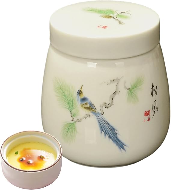 Soft Boiled Egg Coddler, Ceramic Egg Cup with Lid, 220ml Egg-Poacher