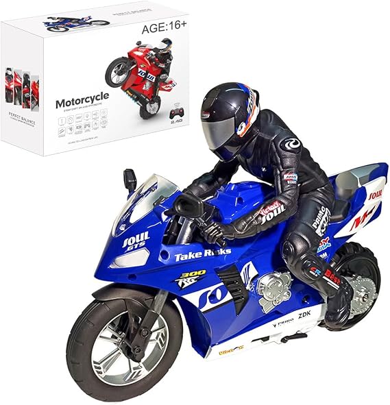 Remote Control Motorcycles, 1/6 Scale 2.4GHz Dual-Motor Electric Two-Wheel Self-Balancing High Speed Remote Control Motorbike with Six-Axis Gyroscope (RTR Version)