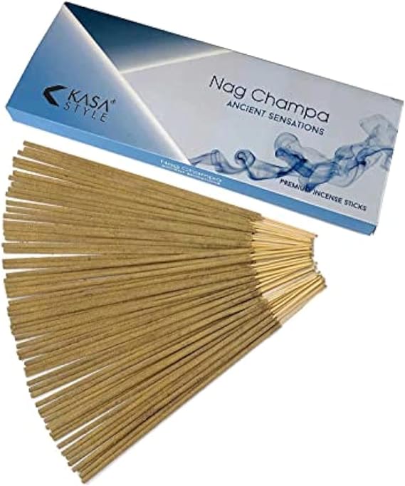 Ancient Sensations Premium Incense Sticks - 1% Natural No Chemicals - 1 Hour Burning - 100gr (Nag Champa)