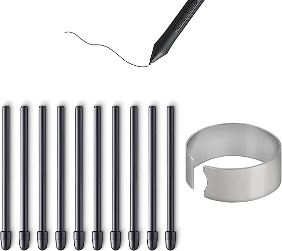 10pcs Tips Nibs Compatible with Wacom Pro Pen 2/Slim/3D&Classic Pen, Black