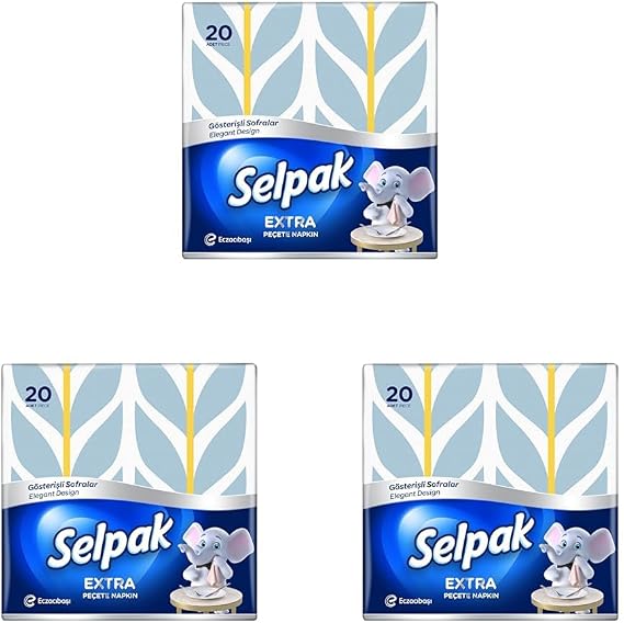 Selpak Extra Desenli Peçete 20'li 3lü paket