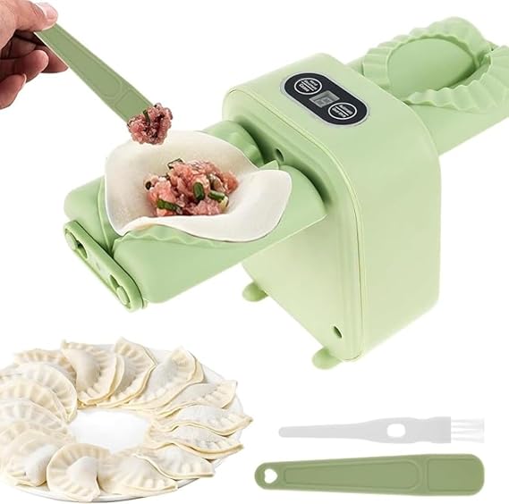 Dumpling Maker, Automatic Electric Dumpling Maker Machine, Simple Dumpling Maker Machine for Kitchen, Adjustable and Easy to Operate Quick Dumpling Mold Green