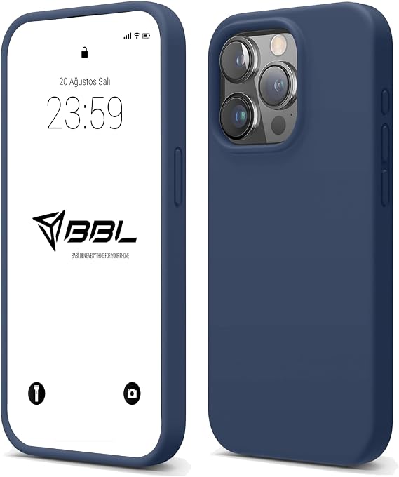 Babilden iPhone 15 Pro Max İle Uyumlu Kılıf İnce Ve Dayanıklı Sıvı Silikon 3 Katmanlı Tam Kaplamalı Şık Yumuşak Jel Hissi Yüksek Kalite Kauçuk Telefon Kılıfı (Lacivert)