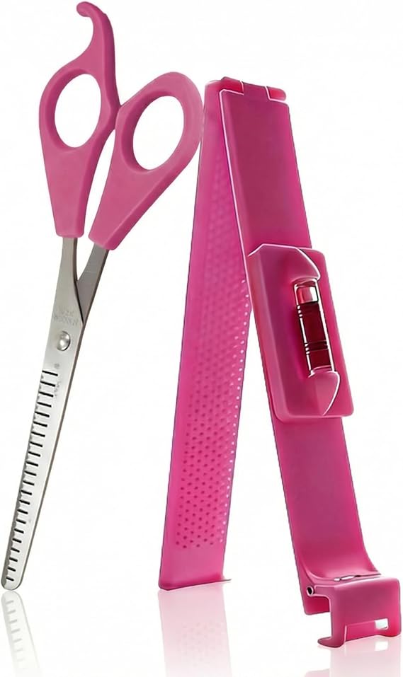 Clip Cut Tool, Split End Trimmer Set, 1 Comb-Hairstyle Trimmer & 1 Haircutting Scissor, Styling Accurate Hair Cutting Kit for Home DIY Kids Women, for Layers, Bangs, and Split Ends
