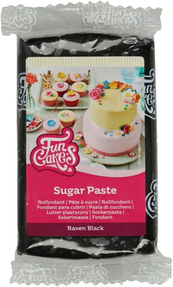 FunCakes Sugar Paste Sugar Paste, Raven Black, 250g