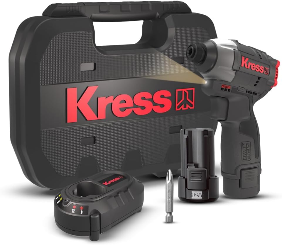 Kress KUB50.2 12Volt 2.0Ah Li-ion Dual Battery Powered 140Nm Coal-Free Professional Rechargeable Impact Screwdriver