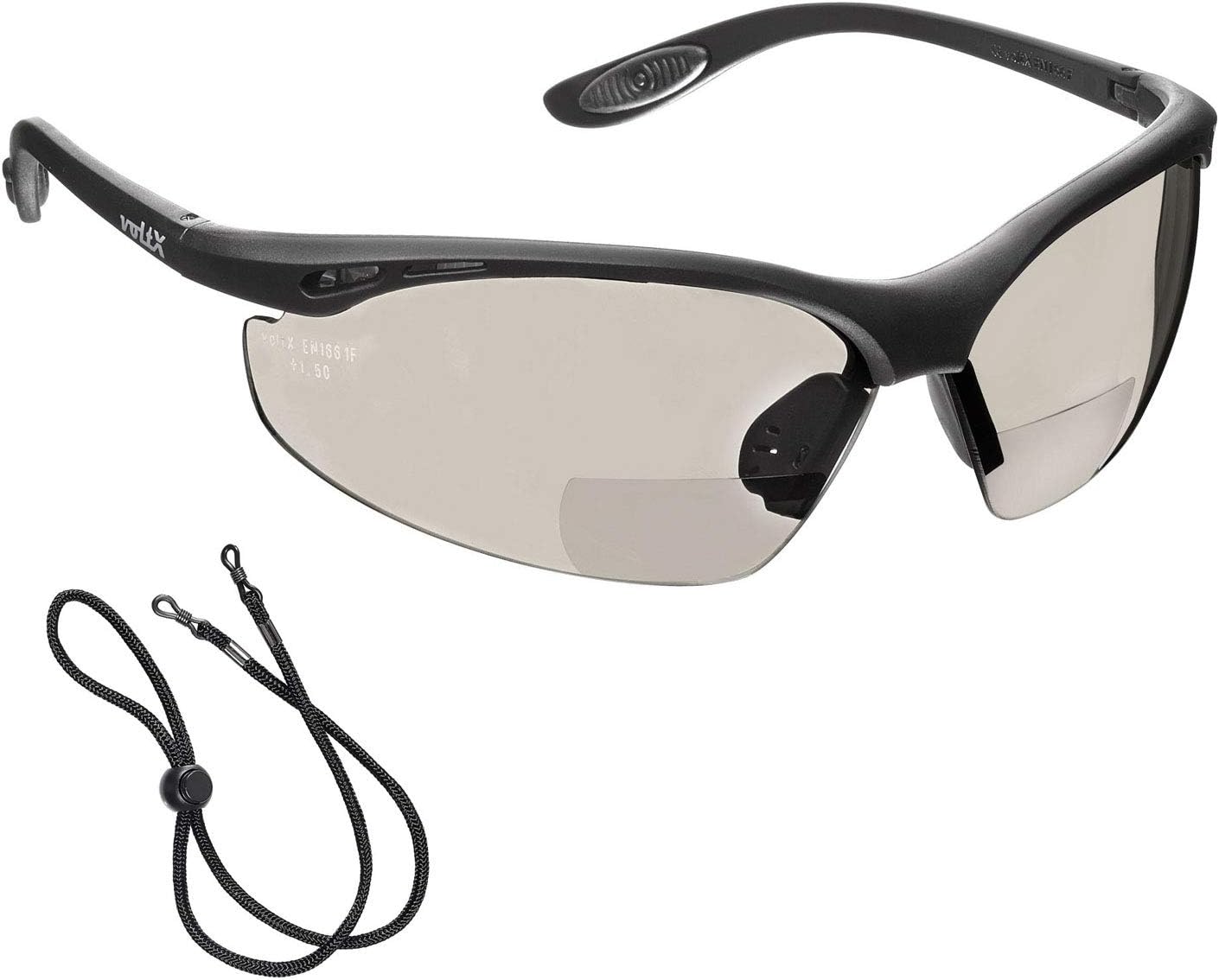 voltX 'CONSTRUCTOR' BIFOCAL Reading Safety Glasses MIRROR 3.0 Dioptre INDOOROUTDOOR LENS UKCA & CE EN166F certifiedCycling Sports Glasses includes safety cord  UV400 anti fog coated lens