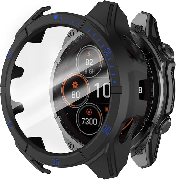 ISABAKE Watch Case Cover with Screen Protector for Fenix 8 51mm Solar