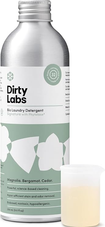 Dirty Labs | Signature Scent | Bio-Liquid Laundry Detergent | 32 Loads (8.6 fl oz) | Hyper-Concentrated | High Efficiency & Standard Machine Washing | Nontoxic, Biodegradable | Stain & Odor Removal