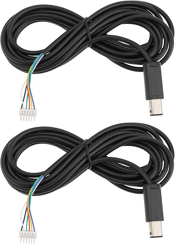 YINETTECH 2PCS 10FT 3M Replacement Game Console Controller Repair Cable Cord with 6 Header Pins Compatible with Nintendo Gamecube GC NGC Controller