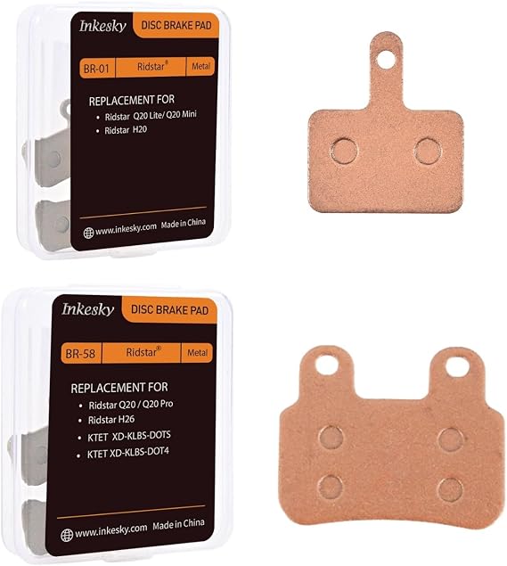 Brake Pads Compatible with Ridstar Q20 Pro & Lite &Mini/H20/H26, KTET XD-KLBS-DOTS/XD-KLBS-DOT4 (2 Pairs/4 Pads)