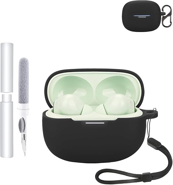 Silicone Protective Case for XIAOMI REDMI Buds 6 Pro Earbuds - Durable and Eco-Friendly Bluetooth Earphone Cover with Precise Holes and Charging Compatibility - Shock-proof, Comfortable Touch,Black
