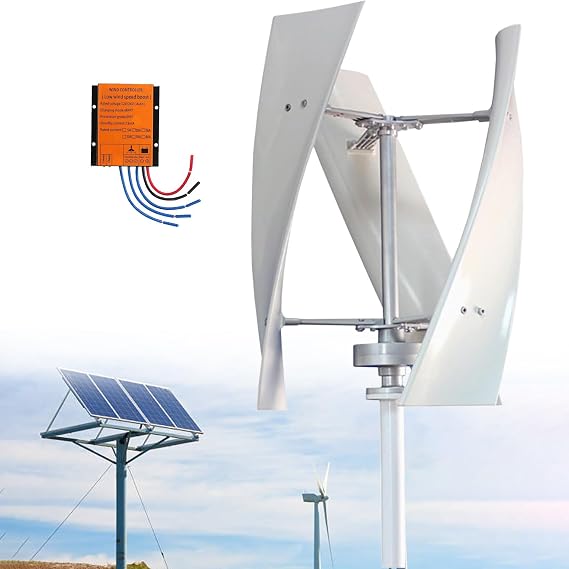 400W Wind Turbine Generator Kit - 12V/24V Vertical Axis Wind Power System with MPPT Controller, Ideal for Marine, RV, Home & Off-Grid Use, Efficient Windmill Generator