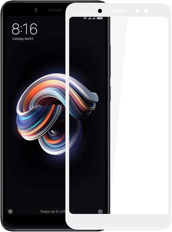 Microsonic Xiaomi Redmi Note 5 Pro Tam Kaplayan Temperli Cam Ekran koruyucu Kırılmaz Film Beyaz [Redmi Note 5 Pro ile Uyumlu Ekran Koruyucu]