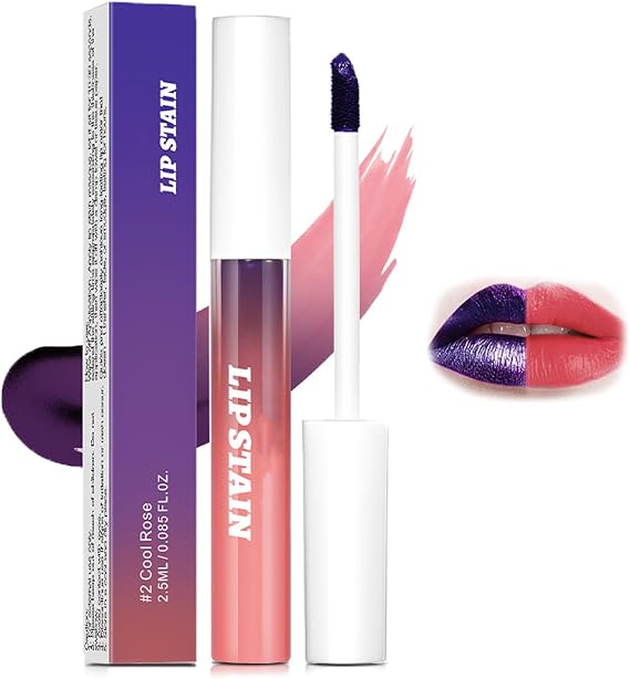 Lip Stain Peel Off,All Day Lip Stain Peel Off Masque - Waterproof & TransferProof Lip Liner Stain - Long Lasting Nude Pink Lip Tint - Matte Finish Peel Off Lip Makeup Gift for Women (Cool Rose)