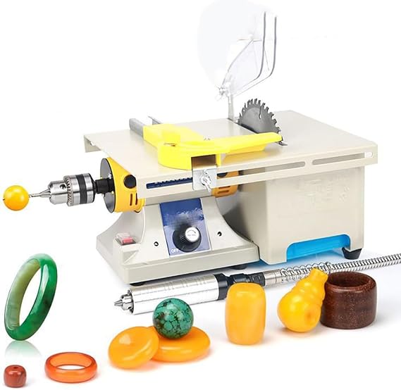 Polishing Grinder Machine, Multifunction Jewelry Rock Bench Polishing Grinding Machine for DIY Jewelry Lapidary Equipment, Adjustable Speed 0-10000r/min