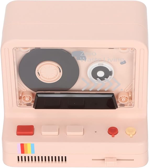 Bluetooth Cassette Model Player,Vintage Cassette Player,Portable Stereo Tape Retro Bluetooth Speaker Personal Cassette Model Player(pink)