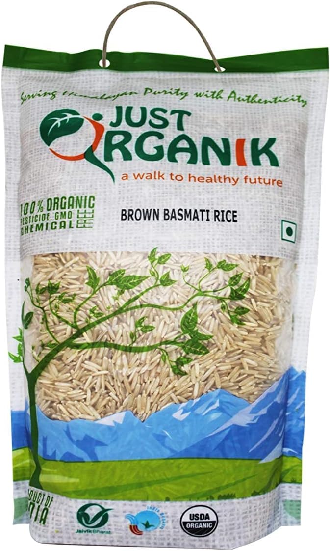 Just Organik Brown Rice Basmati 1 kg 100% Organic