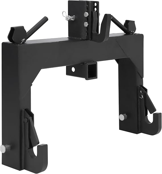 Quick Hitch 3 Point, 1360kg/3000 lbs Lifting & Towing Capacity, 37-45cm (5 Level) Adjustment, No Welding or Drilling, Quick Connection Tractor Quick Hitch for Category 1 2 Tractors - Black