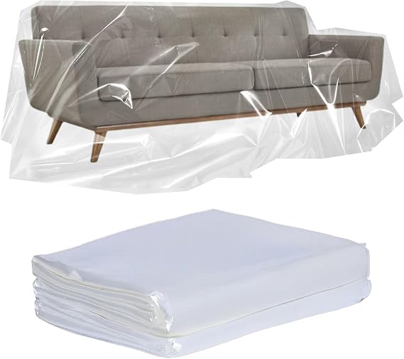 1 Pack Plastic Sofa Cover, Sofa Storage Bag, Waterproof Sofas Protection Cover, 300cm x 200cm