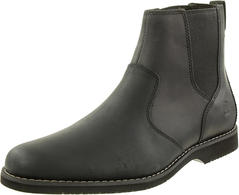 Timberland Men's Woodhull Chelsea Boots Black Full Grain 43 EU