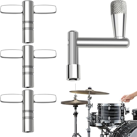 Drum Key Tool,4 PCS Drum Keys,Adjustable Drum Wrench Tool,Drum Tuning Wrench,Stainless Drum Tuner Key,Universal Drum Tuning Key for Acoustic Electronic Drums Snare Drum and Bass Drum