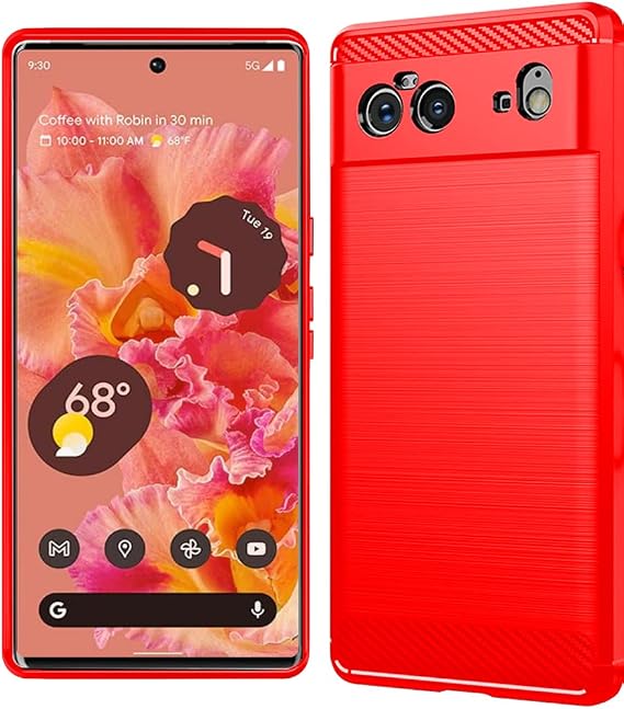 Google Pixel 6 Flexible Soft TPU Rubber Phone Case 6.4" Red