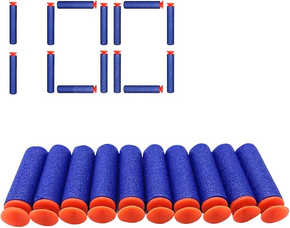 Darts Bullets, Refill Bullets, Refill Darts Foam Arrows, Soft Darts Refill Bullets, Refill Pack Toy for Outdoor and Family, Darts for N-Strike Elite Blaster Toy Gun, Outdoor, Pack of 100