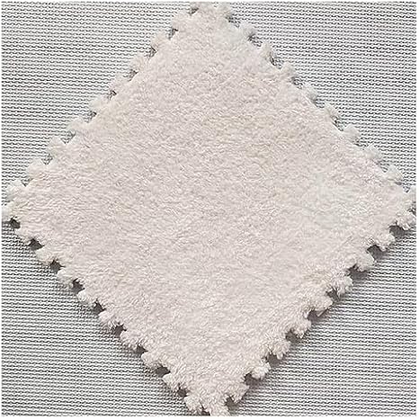Patchwork carpet12 Pcs Interlocking Plush Foam Puzzle Floor Mats, Soft Colorful Climbing Mat, 12"x12" Foam Play Mats For Playroom Bedroom Parlor(Color:White)