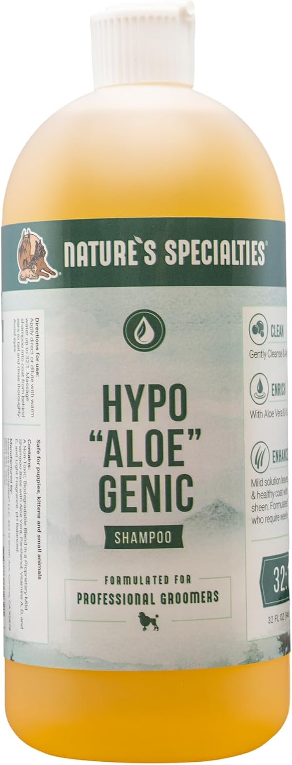 Nature's Specialties Hypo-Aloe-Genic Dog Shampoo - Sensitive Dog Shampoo for Itchy Skin - Unscented - Deep Cleansing - Leaves Beautiful Sheen, 32 fl oz