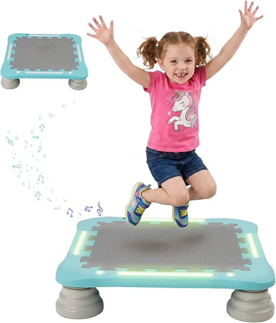 Trampoline for Kids,Sensory Autism Trampoline Board with Music and Light