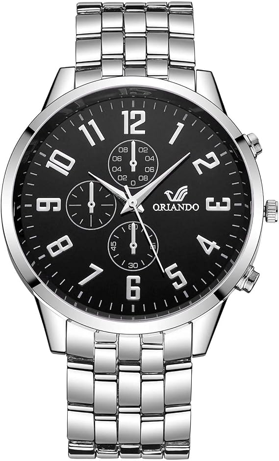 Men Watch for Ramadan Days Classic 2021 Wristwatch Fashion Mens Business Chronograph Steel Luxury Black Strap Quartz Men's Watch Teenage Watch Boys