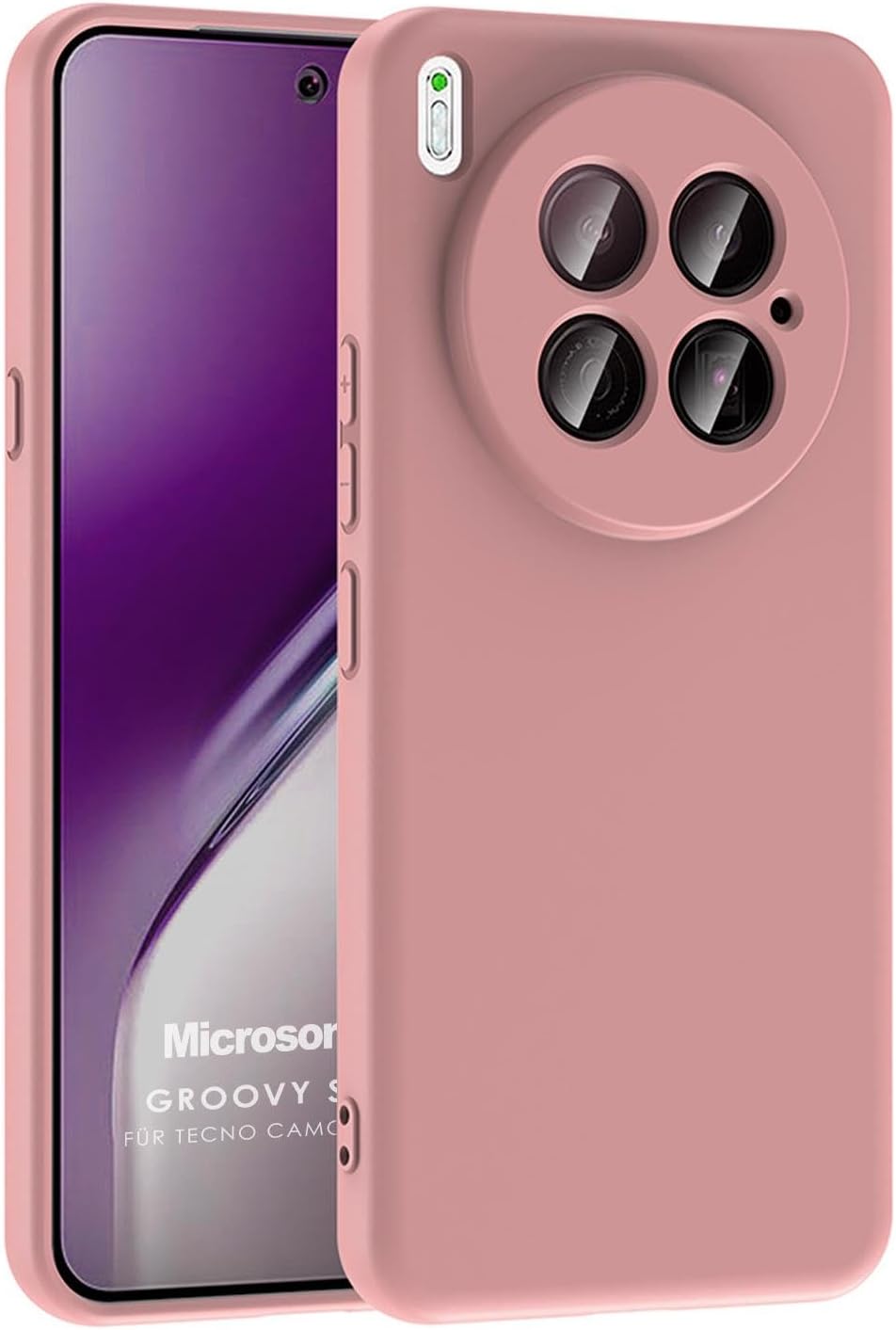 Microsonic TECNO Camon 40 Premier 5G Kılıf Groovy Soft Pembe [Camon 40 Premier 5G ile Uyumlu Kılıf - Pembe]