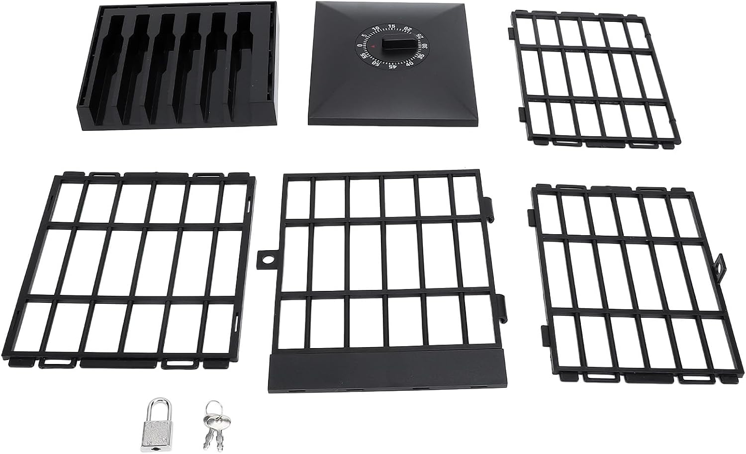 Cell Phone Jail Lock Box With Secure Lock And Key Fun Novelty Gift For Phone Addicts Family Time Solution Holds Up To 6 Phones Black And Grey All Black