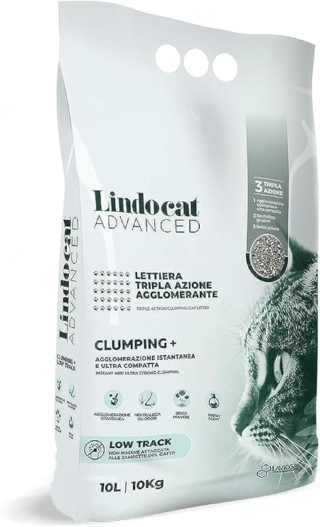 Lindocat Advanced Pati İzi Bırakmayan Ekstra Topaklanan Özel Karışım Kedi Kumu 10 kg