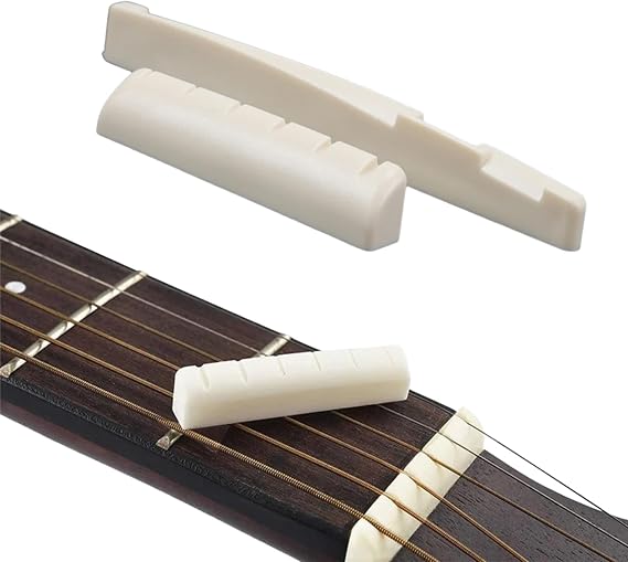 Bone Bridge Insert Bone Bridge Nut for Acoustic Guitar Bone Guitar Off Bridge Saddle and Groove Replacement for 6 String Classical Guitar Parts Nut Nut Replacement for Acoustic Guitar Replacement