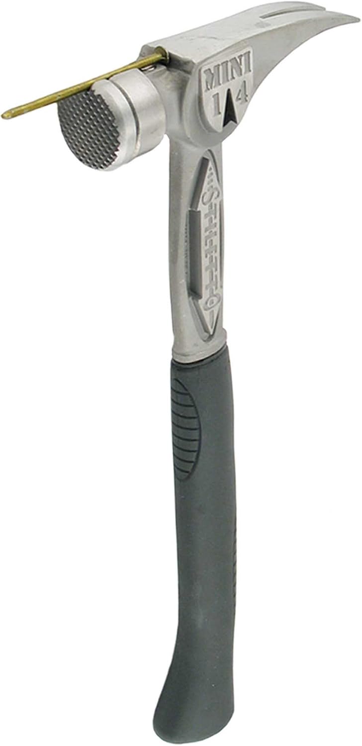Stiletto TBM14RMC Tibone Mini-14 oz. Replaceable Milled Face Hammer with A Curved 16 Titanium Handle