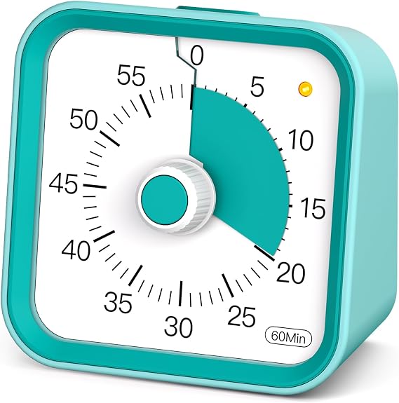 Children's Visual Timer with Pause Function 60 Minute Countdown Timer for Children Desk Study Office Table and Meetings Cooking in the Kitchen Quiet Time Management for ADHD (Green)