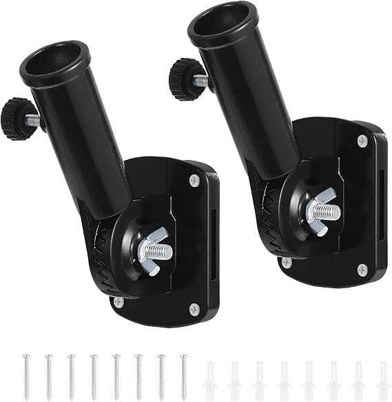 Black Adjustable Flag Pole Holder, Adjustable Flag Holder, Wall Mount Flag Pole Adjustba, Flag Pole Holder with Screws