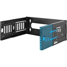 Tecmojo 4U ウォールマウントネットワークラック 19インチ オープンフレーム パッチパネルブラケット 調節可能な深さ9.7~16インチ 浅いIT機器に対応 容量110ポンド EIA-310準拠