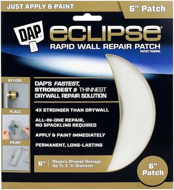 DAP 7079809165 Repair Eclipse Wall Patch, 6 Inch, Clear, White
