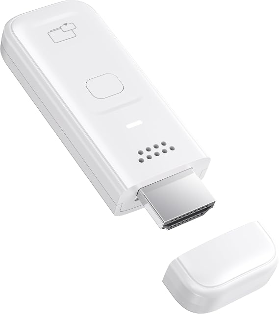 Wireless HDMI Display Adapter, 4K Decode & 1080P@60Hz Wireless Casting for iPhone/iPad/MacBook to TV/Monitor/Projector, Plug & Play Portable HDMI Extender Support AirPlay (White-a)