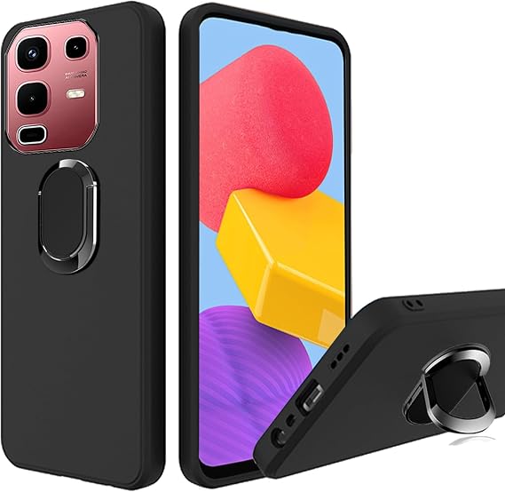 Case for Infinix Note 50x (6.67 inch),Black Cover Bracket Shell TPU Bumper Silicone Case,Protective Cover Shockproof,Drop Protection,for Note 50x Non Slip Phone Case