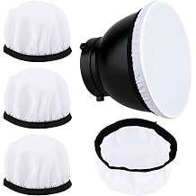 4 Pcs Light Diffuser Sock, 7"/18cm Diffuser Lamp Cover White Soft Lampshade Reflector Lamp Sock for Studio Strobe Reflectors Ring Light Flash Lights Standard Reflector