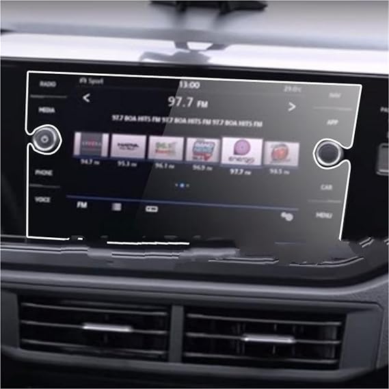 GPS Screen Protector Navigation Film For VW For Virtus 2018-2020 Tempered Glass Car Navigation Screen Protector Touch Display Film Navigation Screen Protector(For GPS)