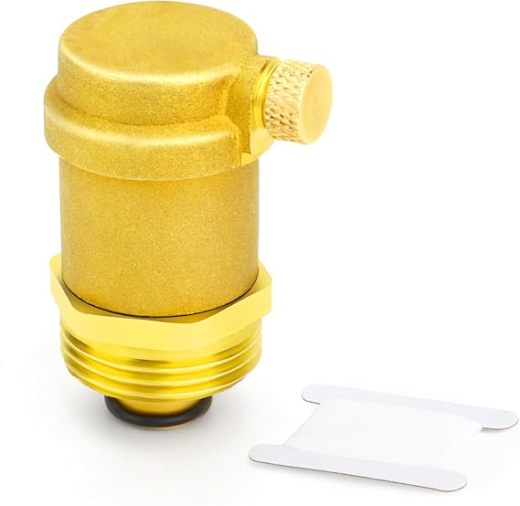 1Pcs Brass Automatic Air Vent Valve, 1/2" BSP Air Release Valve Bleed Air in Heating System for Solar Water Heater and HVAC System