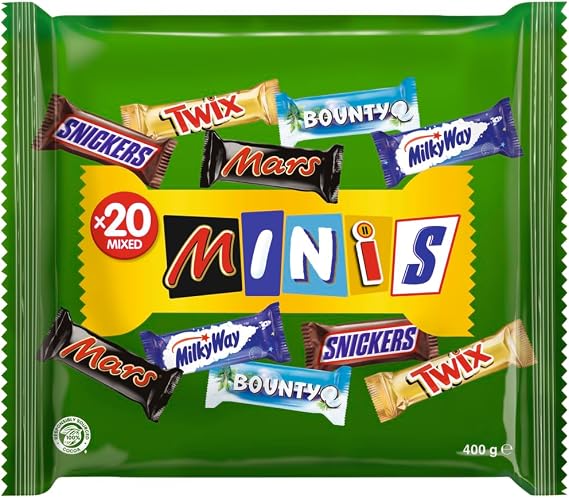 Mixed Minis Chocolate Bar Candy Bulk Pack 1 x 400g