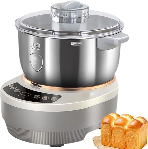 Dough Kneading Machine with Ferment Function, 5L/7L Commercial Dough Flour Mixer Machine, 5L/7L Stainless Steel Kneading Capacity Flour Mixer with Timing & Touch Panel, for Home, Kitchen(7L)