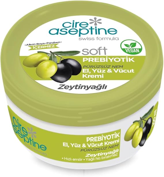 CİRE ASEPTİNE Soft Prebiyotik Zeytinyağlı El, Yüz ve Vücut Kremi 100 ml